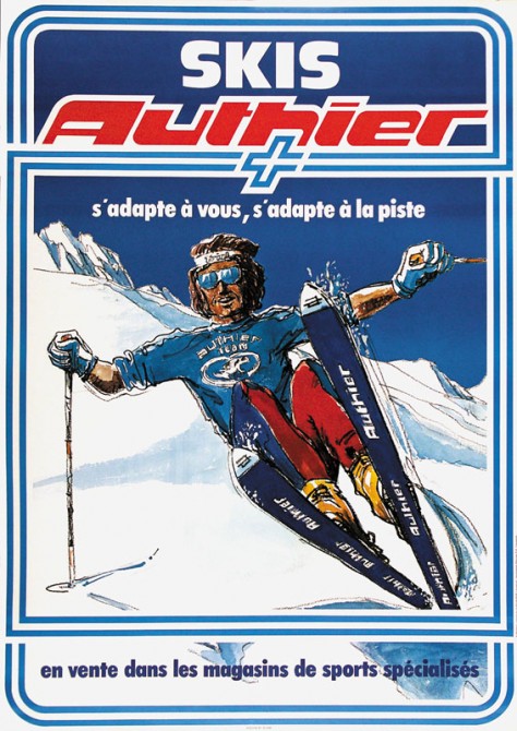 Постер с рекламой лыж Authier