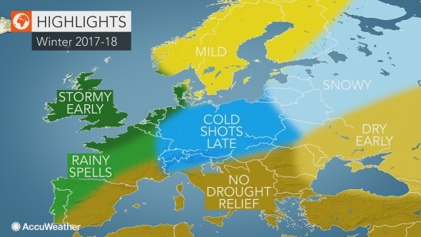 Какой будет зима в Европе и России? А везде по-разному...